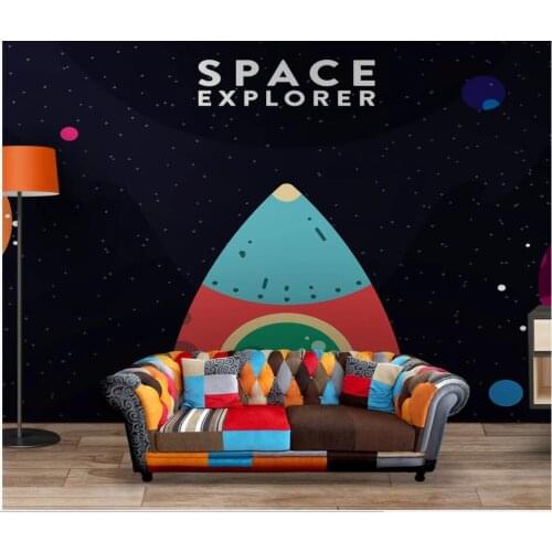 3d wall murals wallpaper for living room Hand drawn cartoon image spaceship background home decor photo wallpaper for walls 3 d