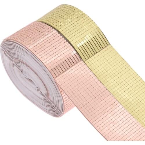 5m/roll Self-Adhesive Mosaic Tiles Glass Mirror Sticker For DIY Handmade Craft Home Party Wall Decoration Supplies