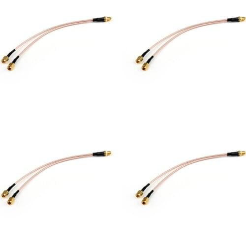 Artudatech 4Pcs 20cm RG316 RP-SMA Female to Y Type 2x RP-SMA Male Splitter Pigtail Cable 8in Connector Parts