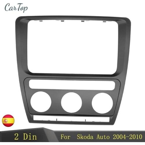 Car Refitting 2 Din Fascia for SKODA OCTAVIA AUTO AC 2004-2010 Audio Stereo Radio DVD CD Panel Dash Mount Trim Kit Frame