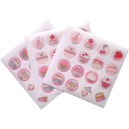 Free shipping 1600pcs cute Cake Cookies package DIY Decorative sticker Baking DIY Gift Stickers supply for birthday