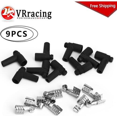 Free Shipping - HEI Style Distributor End Spark Plug Wire Rubber Boots & Stainless Steel Ends Set of 9 VR-SSC02