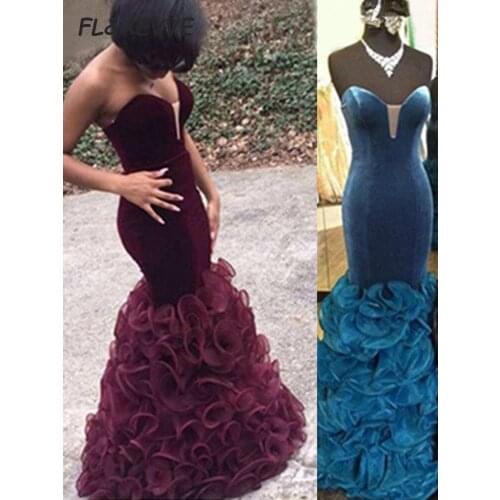 Burgundy Mermaid Evening Dresses 2020 Sweetheart Satin Sleeveless Backless Floor-Length Evening Prom Party Dresses