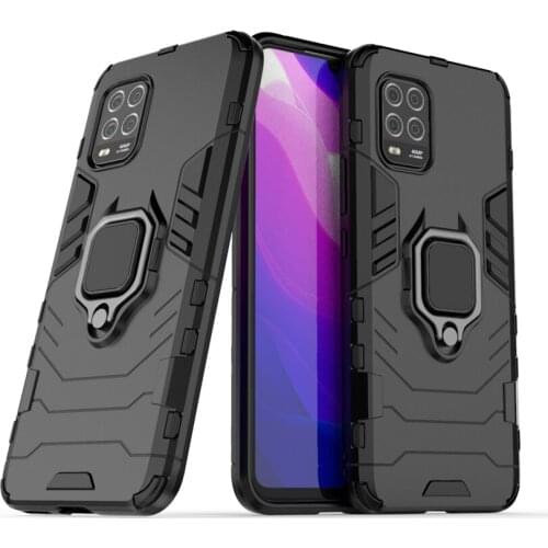 For Xiomi Mi 10 lite 10lite mi10lite Funda Shockproof Armor Case for Xiaomi Mi 10 Lite Case Ring Holder Stand Phone Back Cover