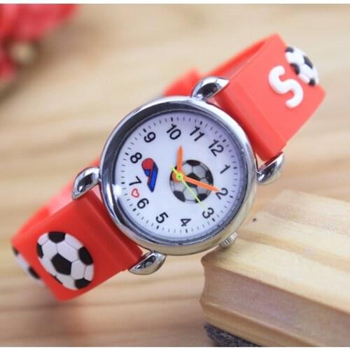 New Arrival 3D Cartoon Football Childrens Silicone Kids Watches Quartz Fashion Wristwatches Relogio Kol Saati