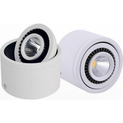 DHL Free Shipping 360 Degree Rotating COB LED Downlight 15W 10W Warm Cold White Surface Mounted Ceiling Lamp 8pcs/lot