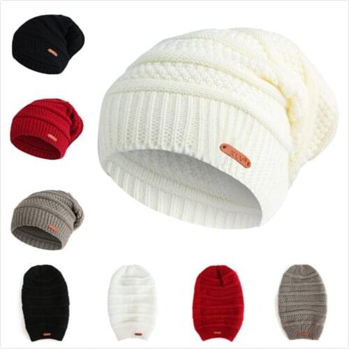 Men Women Baggy Warm Crochet Winter Wool Knit Ski Beanies Skull Slouchy Women Caps Hat 2020 шляпа мужская шапо чки для девочек