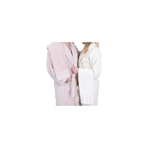 DowryWorld-Pastoral 100% Cotton 5 Piece Family Bathrobe Set Cream Beige
