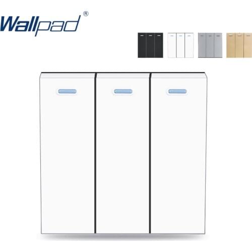 Wallpad 3 Gangs 2 Way Push Button Switch Rocker Switch Function Key For Module only 55*55mm