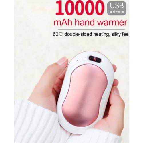 Hand Warmer 10000 MAh Usb Power Bank Portable Pocket Massage Flashlight Temperature Display Multifunctional Winter Warm Gift Box