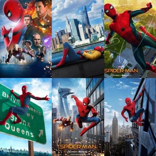 Canvas Painting Marvel Movie Spiderman Posters and Prints Wall Art Nordic Room Decor Pictures for Living Kids Home Decoration