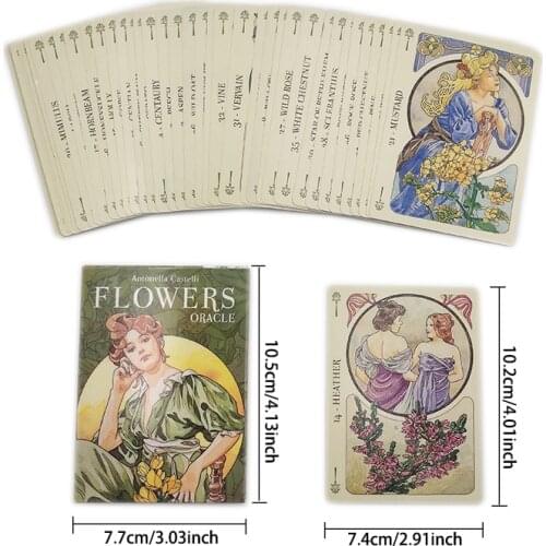 Flowers Oracle Cards Mysterious Divination Tarot Deck English Version Exquisite Cards For Women Girls Party Playing Board Game