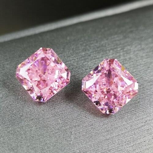 New arrivals top shinning brillient stone cherry blossom pink Radiant cut for ring brecelet gem-set jewelry size 10X10mm
