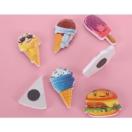 Creative Cartoon Refrigerator Magnets Simulation Ice Cream Hamburger Cupcakes Cute Food Magnet Home Decoration Accessories