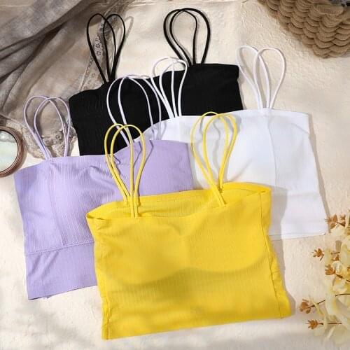 Womens Crop Top Sexy Camis Sleeveless Short Tank Top Strapless Bralette Summer Streetwear Seamless Underwear Lingerie Top
