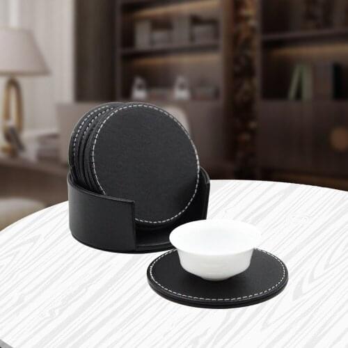 Round Leather Insulation Coaster Round Coaster Home Kitchen Insulation Placemat Coffee Cup Mat Placemats For Table