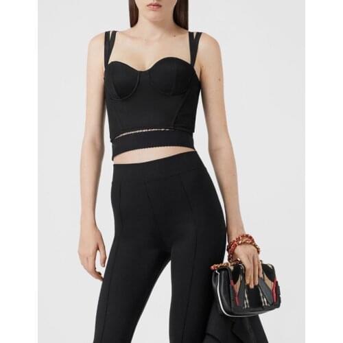 Fashion Sale!!! 10.29 Hot Sexy Tank Tops Womens Spaghetti Strap Patchwork Hollow Out Back Zipper Design Short Camisole