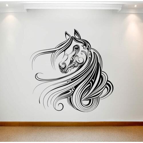 Large Size Horse Head Wall Decal Sticker Art Removable Vinyl Silhouette Horse Head Window Decals Home Bedroom Decor M206