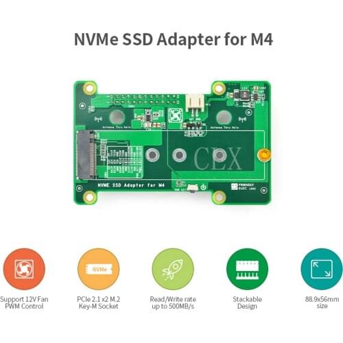 NanoPi M4 Special PCIe NVMe SSD Development Extension Board, PCIex2 High Speed Transmission