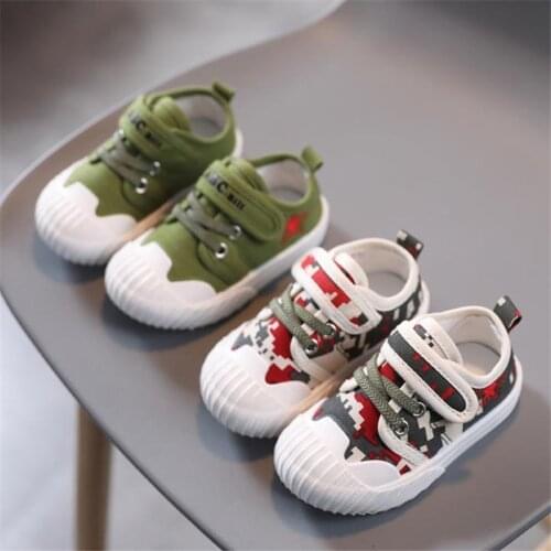 Disney children toddlers age season new soft bottom shoes canvas shoes Velcro shells first private recreational shoes