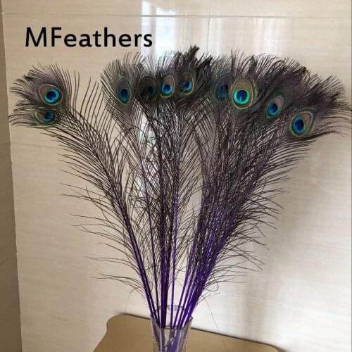 Wholesale Peacock Feathers 80-90 CM/32-36 Inch Diy carnival wedding home hotel decorations peacock tails feather vase fans plume