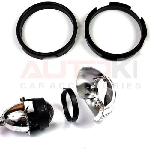 2pcs Projector Lens Adapter Ring Automobile Lamp High Quality Parking Car Stying DIY Headlight 2.5 inch to 3.0 inch Black Colour