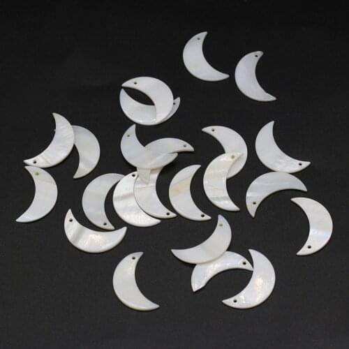 10pcs Natural White Shell Charms Moon Mother of Pearl Shell Pendant for Jewelry Making DIY Necklace Earrings Accessories Gift