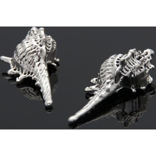 10pcs Silver Color Conch Sea Shell Charms Marine Life Pendant Jewelry Making DIY Handmade Craft Accessories Supplies A3443
