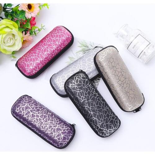 Portable Unisex Glasses Box Zipper Stripe Sunglasses Protection Case Portable Containers Durable Hard Metal Case for Glasses