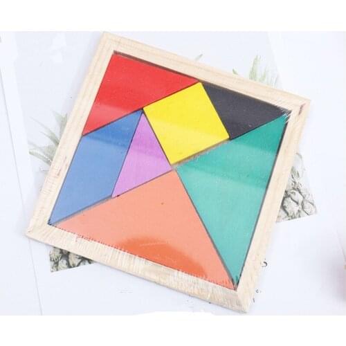 Clearance!!!Children Mental Development Tangram Wooden Jigsaw Puzzle Educational Toys for Kids Baby Toys Wood Gifts