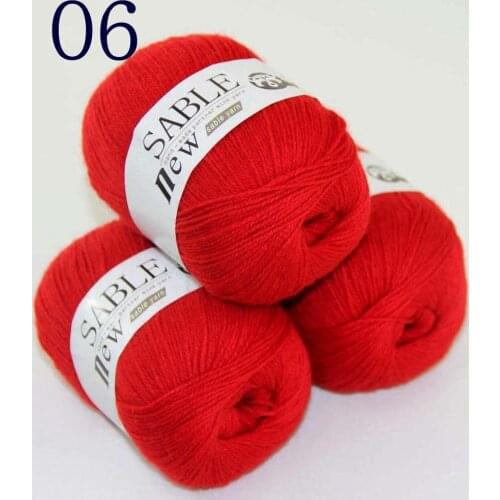 Sale Super Soft Pure 3X50gr Sable Cashmere Wrap Shawls Hand Knitting Wool Crochet Red 243-06-3