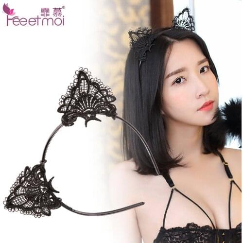Sexy Lace Headbands for Womens Sex Game Night Club Cat Animal Ears Party Hairband Sexy Headwear Cosplay Hair Cute Headdres
