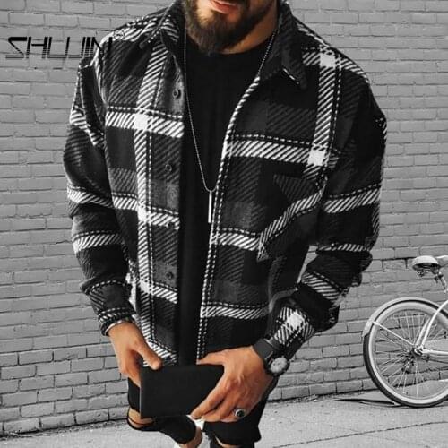 Мужские клечатые рубашки SHUJIN China At AliExpress