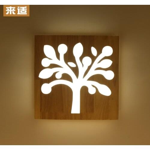 Modern minimalist living wood carving decorative lamp LED wooden bedroom ceiling lamp Japanese