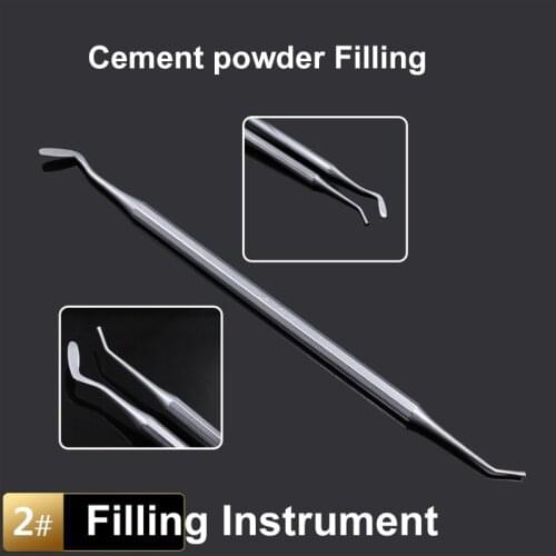 Dental Cement powder Filling Tool High quality Spatula Stainless steel Double Ended 1pc Filler Filling Instrument 2# 3# 4