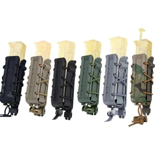 Molle Magazine Pouch 9mm 45ACP Tactical Pistol Fast Mag Pouch Nylon with Waist Belt Clip Airsoft Pouch