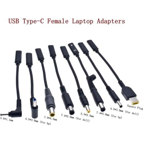 USB 3.1 Type C PD Power Adapter Converter DC Plug Connector Cable Cord 5.5x2.5 mm Male for Asus Toshiba Laptop Adapter
