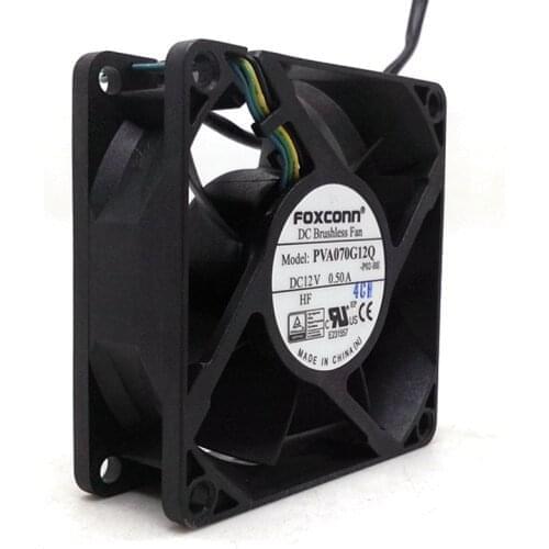 Coooling Fan 7cm PVA070G12Q-P02-BE DC Brushless 12V 0.50A 70mm X 25mm 4 Wire Pwm Cpu Cooler