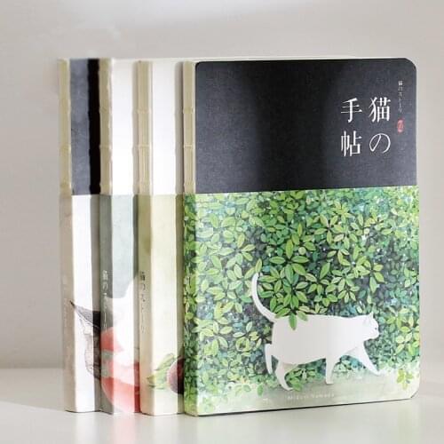 New Blank Vintage Sketchbook Diary Drawing Painting 80 Sheets Cute Cat Notebook Paper Sketch Book Office School Supplies Gift