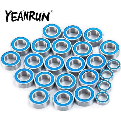 YEAHRUN 24Pcs Metal Wheel Hubs Bearing Kit for Tamiya Super Clodbuster Bullhead 1/10 RC Car Truck Axle Upgrade Parts Accessories