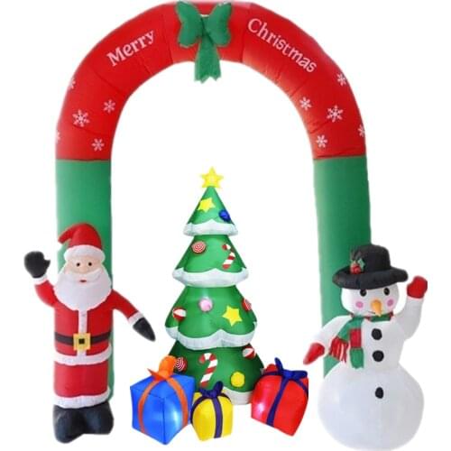 1Set New Year Merry Christmas Decor for Home Outdoor Winter Party Gingerbread Snowman Santa Claus Christmas Tree Inflatable Arch
