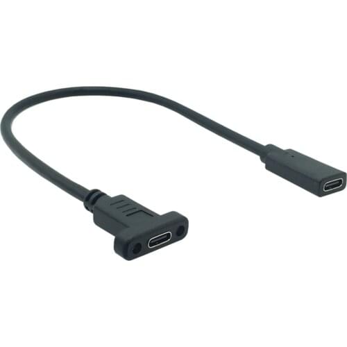 10Gbps USB C Cable Female to Female Type C Adapter USB-C Adaptor with Panel Mount Screw USB 3.1 Type-C Connector Converter