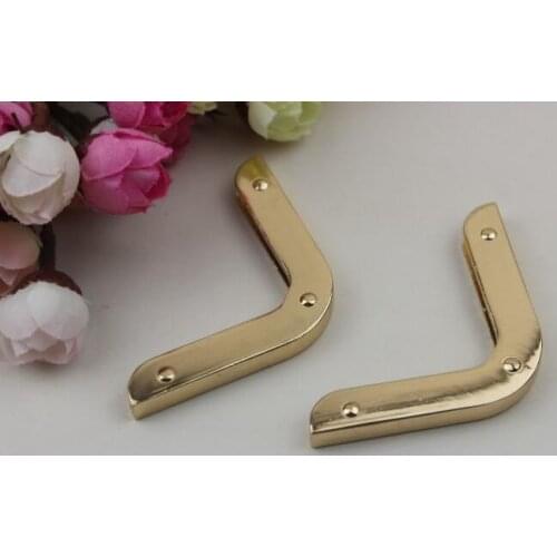 10 PCS/lot) metal plating processing leather handbags wallet sealing side corner decoration accessories