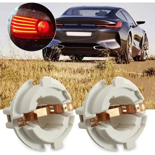 2PCS Car Auto Rear Tail Light Lamp Bulb Socket Holder For BMW 7 Series X5 E53 E70 E65 X3 E83 White