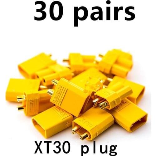 30 Pairs XT30 Connector 2.0mm Male Female Gold Banana Plug For RC Lipo Battery FPV Quadcopter Motor ESC