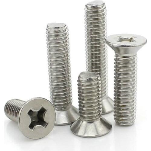 304 Stainless Steel Countersunk Head Machine Screws Cross Head Screws M5*45