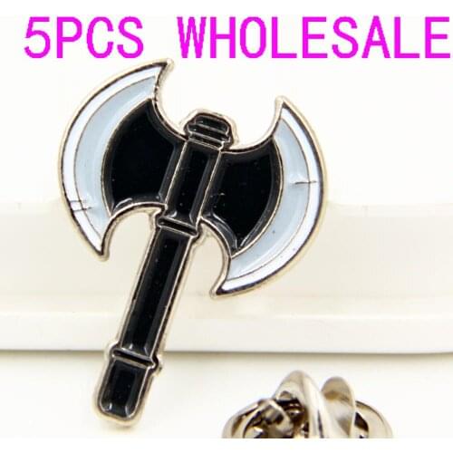 Lots 5pcs Battle axe poleaxe War Game Lapel Pin Badge