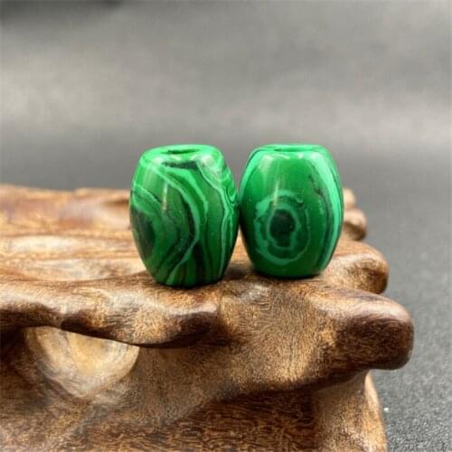 6Pcs 19x16mm Green&Black Malachite Barrel Large Hole Beads For DIY Jewelry Necklace Bracelet Making Accessories Creative Gifts