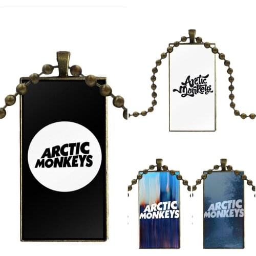 Arctic Monkeys For ValentineS Day Gift Fashion Glass Cabochon Pendant Necklace Women Bronze Color Choker Rectangle Necklace