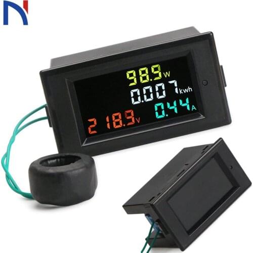 Digital AC80-300V 100A Volt Amp Meter with Transformer Coil AC 220V Voltage Current Indicator Power Meter 220V Energy Monitor